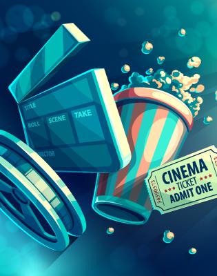 bobine de film et pop corn