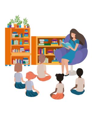Femme qui lit des histoires