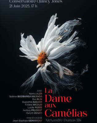 affiche avec une fleur fanée