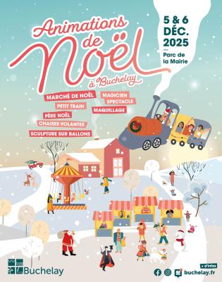 Affiche illustration animations de Noël