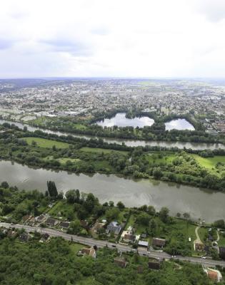 Vue aérienne du territoire GPS&O et de la Seine