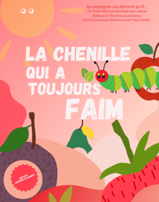 Le jour se lève, un œuf éclot. Une petite chenille en sort tout affamée. Sous le regard amusé du soleil, une petite chenille va chercher dans la nature de bons fruits afin de se nourrir et grandir. 