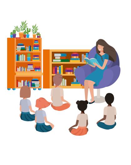 Femme qui lit des histoires