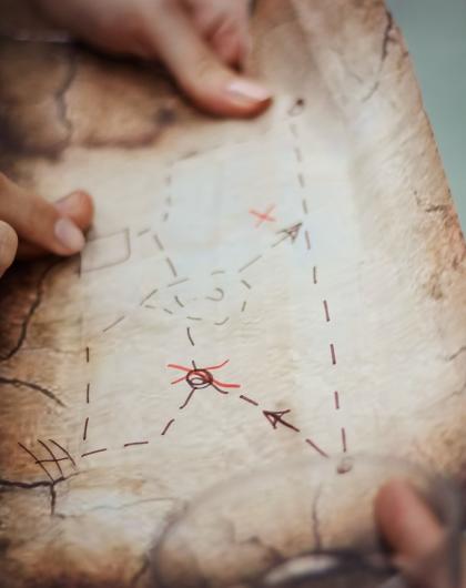Illustration montrant une carte aux trésors