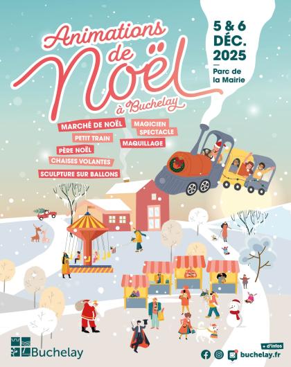 Affiche illustration animations de Noël