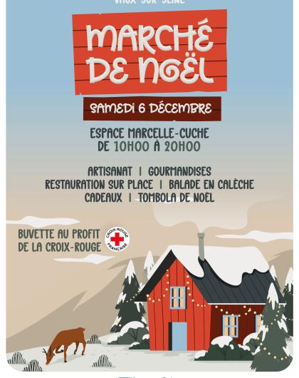 Affiche du marché de Noël de Vaux-sur-Seine (2025)