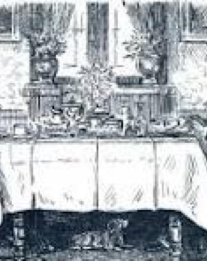 Repas à table au XIXè siècle