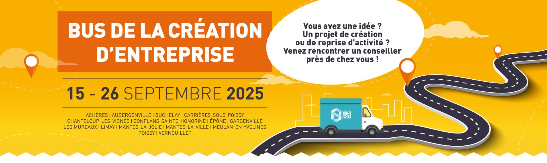 Bus de la création d'entreprise du 15 au 26 septembre 2025
