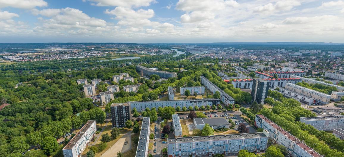 Vue aérienne de Poissy