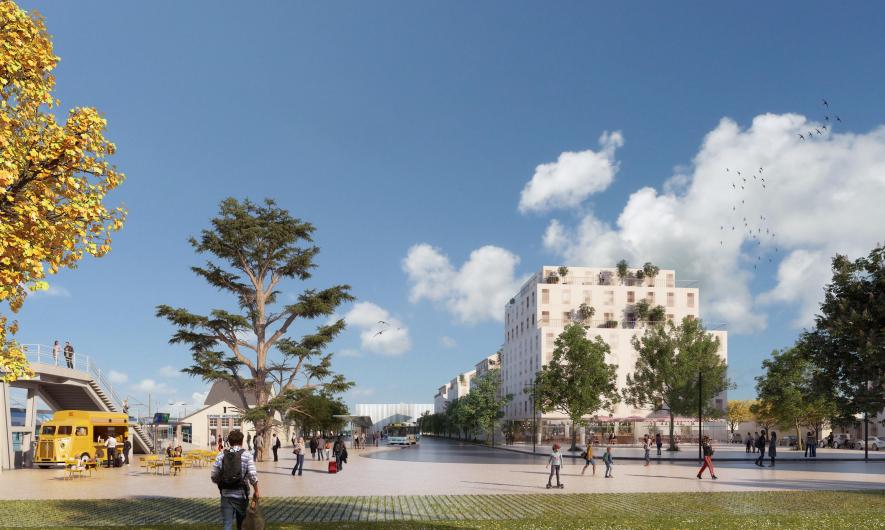 Simulation du projet d’aménagement du futur quartier de gare d’Epône-Mézières