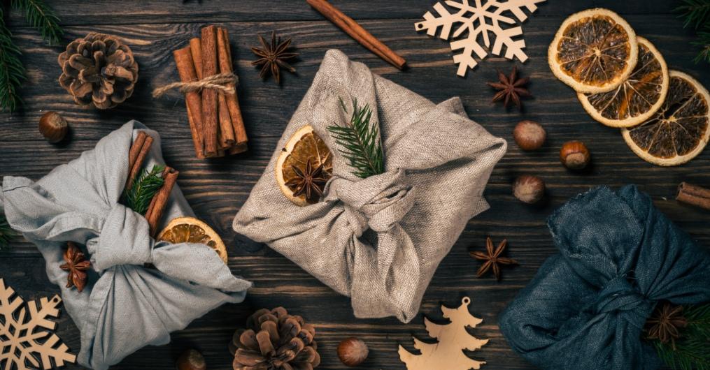 Furoshiki et table de fêtes de Noël