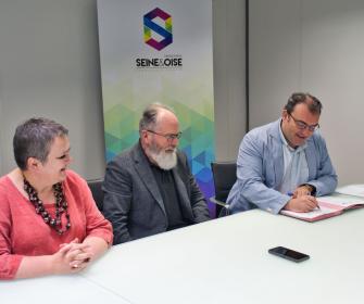 Signature du partenariat entre GPS&O, le CODEV et CY Cergy Paris Université