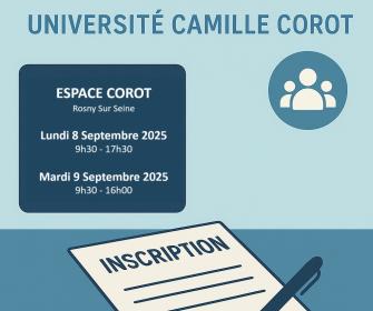 Journées d'inscriptions université Camille Corot 8 et 9 septembre 2025