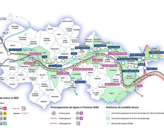 Carte des mobilités sur le territoire GPSEO - 2025