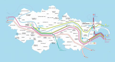 Carte du réseau ferroviaire GPSEO