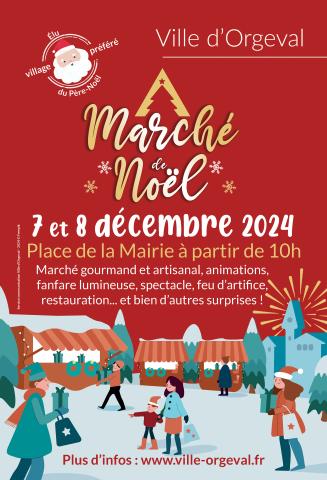 Affiche du marché de Noël organisée par la ville d'Orgeval