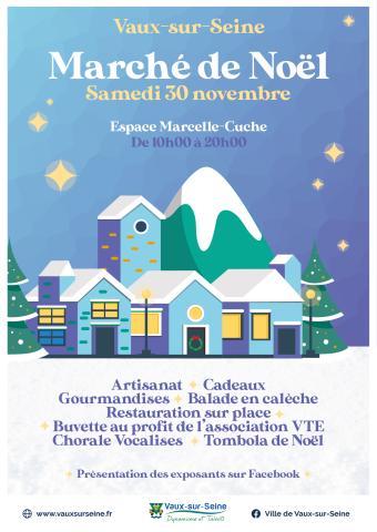 Affiche du Marché de Noël de Vaux-sur-Seine