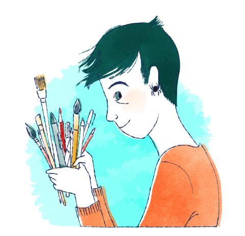 Illustration autoportrait de Carole Xénard