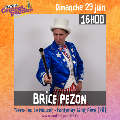 Affiche du spectacle "Mister America" par Brice Pezon