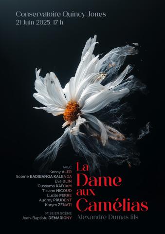 affiche avec une fleur fanée