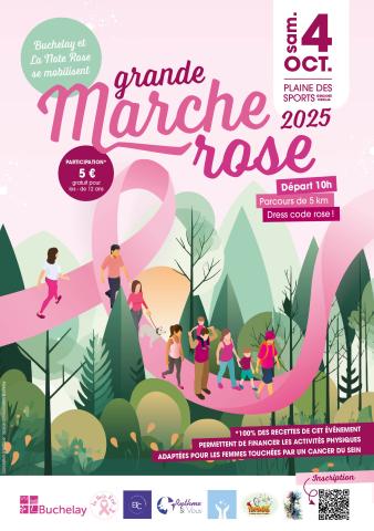 Illustration de la marche rose, affiche officielle