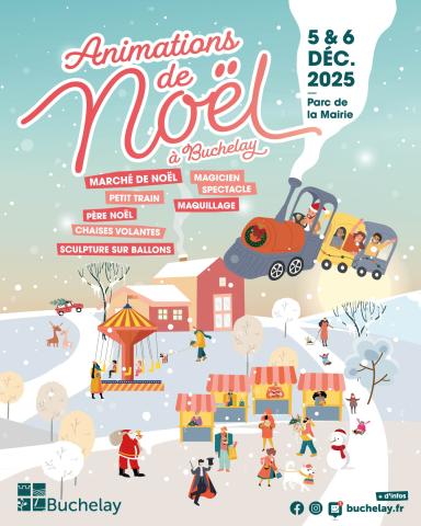 Affiche illustration animations de Noël