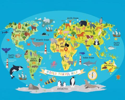 planisphère illustré