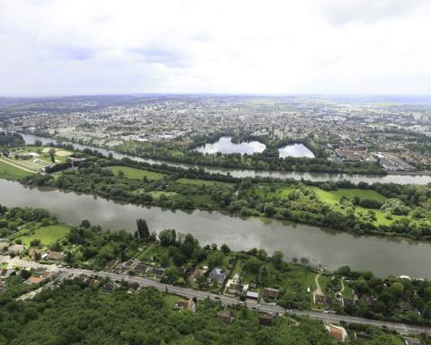Vue aérienne du territoire GPS&O et de la Seine