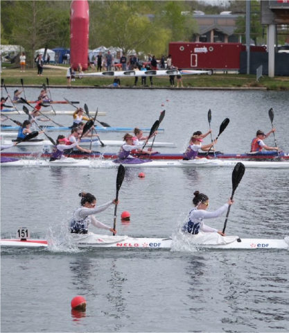 Participants du sélectif national de course en ligne canoë kayak
