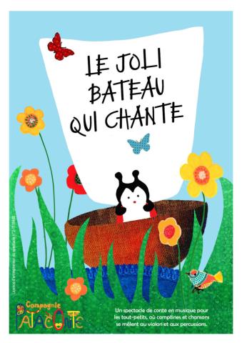 Petite Coccinelle s’ennuie au bord de l’eau. Tout à coup…BOUM ! Une noix tombe, CRAC ! La coquille se casse, roule…tombe dans l’eau et…SPLATCH ! Flotte comme un petit bateau.