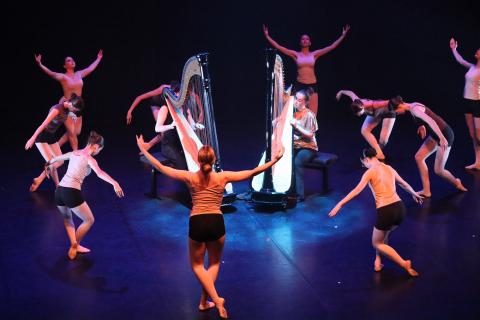 élèves danseurs et harpiste