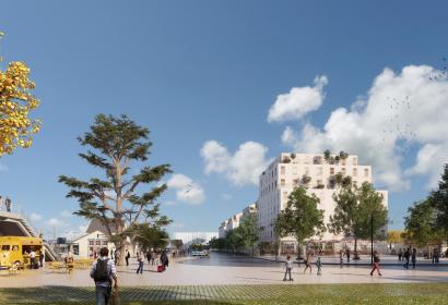 Simulation du projet d’aménagement du futur quartier de gare d’Epône-Mézières